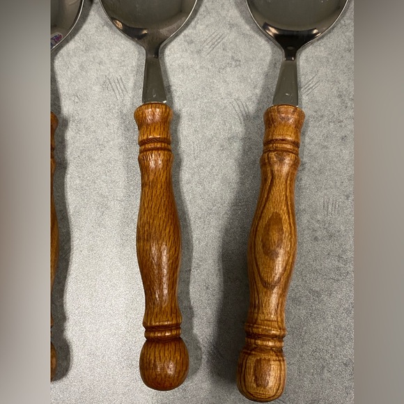 Old Colony Stainless Steel Natural Wood Handle Vintage Tableware (24 Piece Set) - Picture 6 of 7